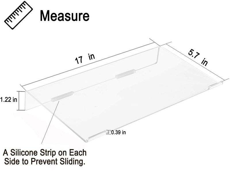 WINKINE Computer Keyboard Stand, Clear Acrylic PC Keyboard Holder Stand Tilted Computer Keyboard Stand, Keyboard Riser for Ergonomic Easy Typing, Keyboard Stand for Office Desk, Home, School - Image 3